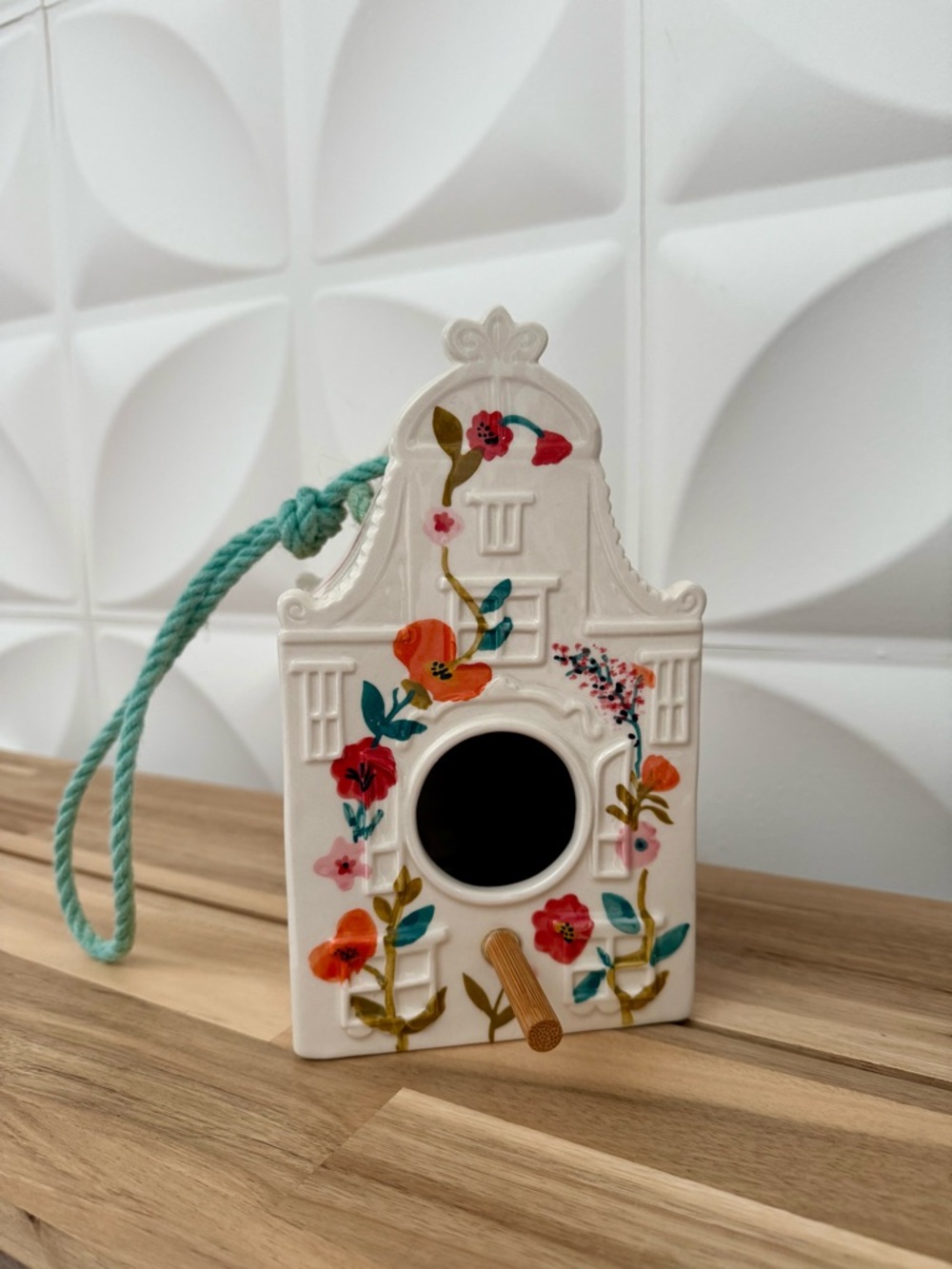 Anthropologie ceramic birdhouse